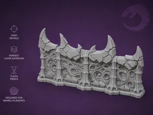 Tyranid Infested Wall - Tabletop Terrain