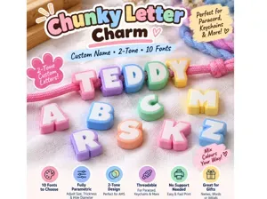 Parametric Chunky Letter Charm AMS Paracord Beads