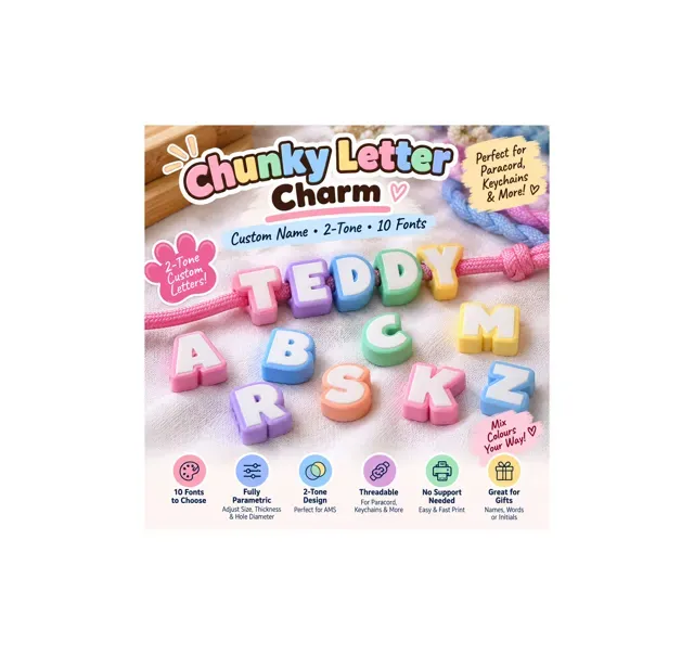 Parametric Chunky Letter Charm AMS Paracord Beads — Фото 5 из 9