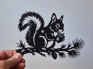 Squirrel with Acorn – 3D Printable Wall Art