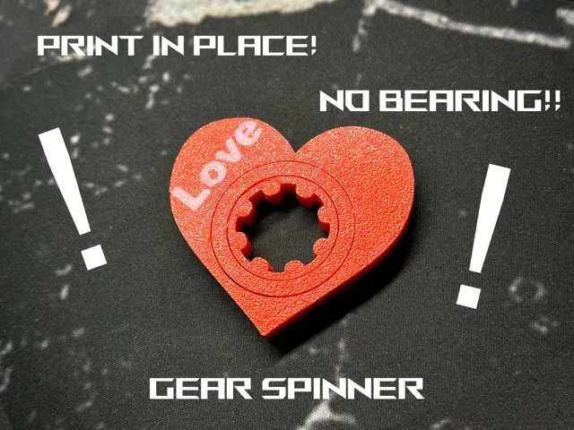 Simple print in place Heart fidget spinner bearing — Image 3 of 3