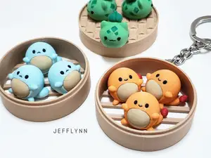 Charmander & Squirtle Pokemon Bun Fidget Keychain