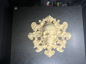 Relief skull on the wall