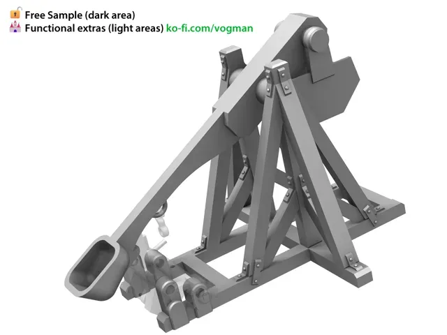 Working 3D Printed Trebuchet Modular Siege Engine — Фото 3 из 6