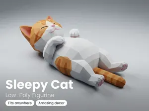 Low-Poly Sleepy Cat