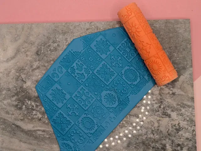Talavera Mexican Tile Texture Roller V1