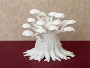 African Baobab Tree with Spreading Crown