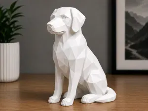 Polygon Dog – Elegant Low Poly Dog Sculpture