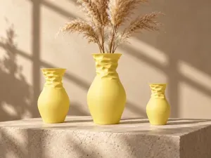 Modern hammered flower vase – prints in one piece