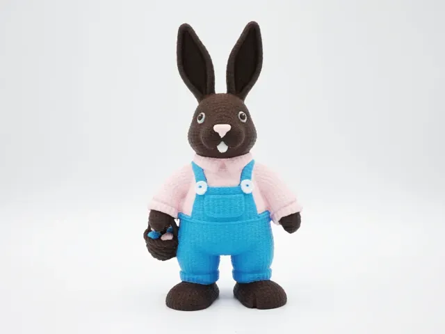 4 Colored Knitted Easter Bunny Figurine