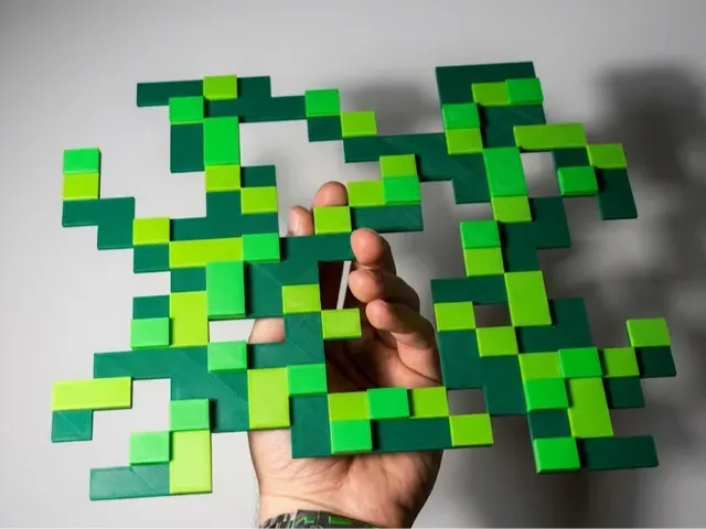 Minecraft Style Modular Vines - 3D Pixel Wall Art