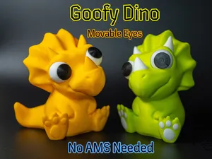 Goofy Triceratops with Movable Googly Eyes