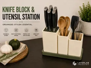 Kitchen Knife Block & Utensil Station