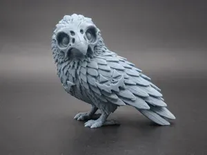 Skull Face Raven – Gothic Halloween Desk Decor