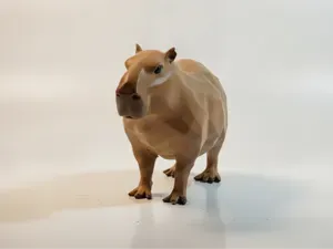 Low Poly Capybara Animal Figure