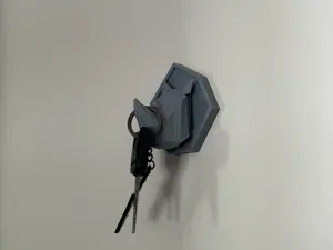 Rhino Ornament Wall Hook Low Poly