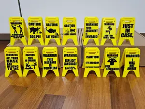 Funny mini Floor Signs (caution, warning)