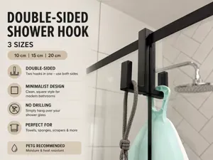 Minimalist Double-Sided Shower Glass Hook- 3 Sizes