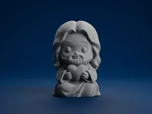 Cute Jesus Holding a Heart – Figurine