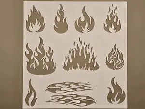 Flames Fire Stencil Template Craft