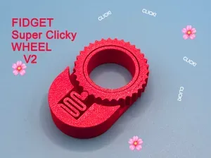 Clicky Fidget Wheel V2 - 20 min Print in Place