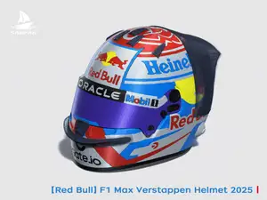 【Red Bull】维斯塔潘 红牛F1车队Max Verstappen 2025赛季头盔 带铭牌底座