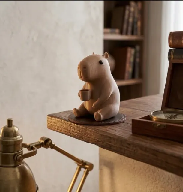 Capybara with a Coffee Mug – Cute Desk Figurine — Фото 3 из 4