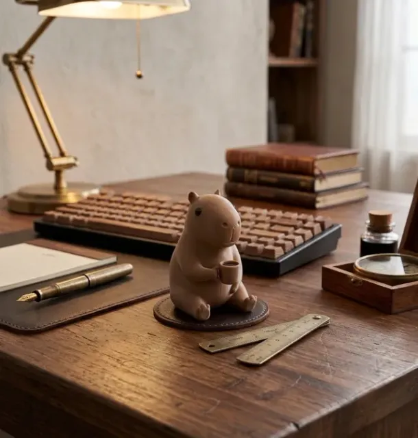 Capybara with a Coffee Mug – Cute Desk Figurine — Фото 4 из 4