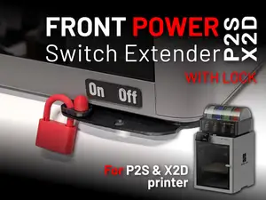 P2S & X2D Front Power Switch Extender with lock