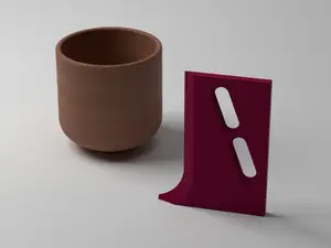 pottery rib with an integrated handle