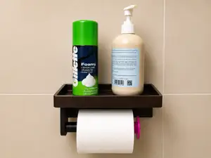 Wall Mounted Toilet Paper Holder Shelf