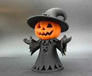 Pumpkin Witch Figurine