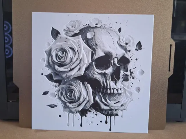 Skull Rose Flower - Hueforge