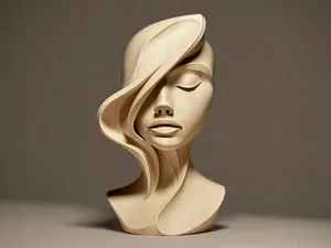 Abstract Woman Face Sculpture