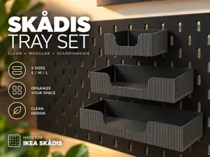 IKEA SKÅDIS Scandinavian Normal Tray Set – S/M/L