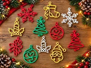 Christmas Ornaments Line Art