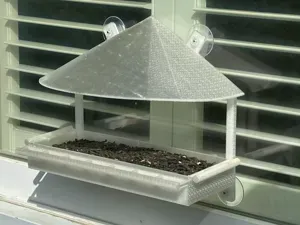Window Bird Feeder Suction Cup Removable Tray