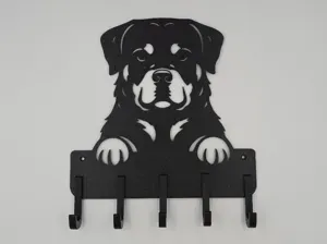 Dog Leash & Collar Holder, Rottweiler