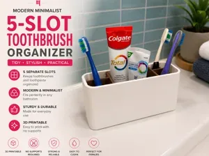 Modern minimalist 5-Slot Toothbrush Organizer