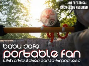 Handheld Portable Fan with Articulated Tripod Legs