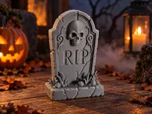 RIP Skull Tombstone Halloween Decoration