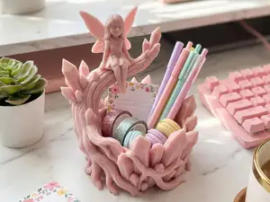 Fairy Crystal Office Desk Organizer Pen Holder