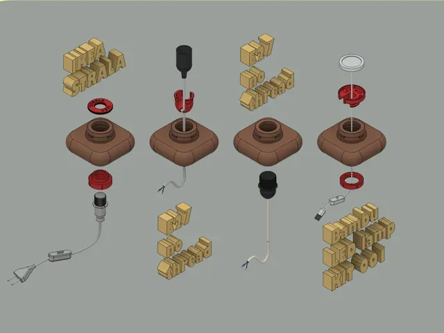 Dreieckige retro Lampe mit Korbstruktur — Фото 4 из 4