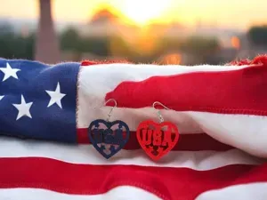 USA heart earrings