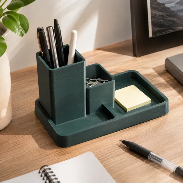 Modern Desk Organizer with Pen Holders & Tray — Фото 6 из 6