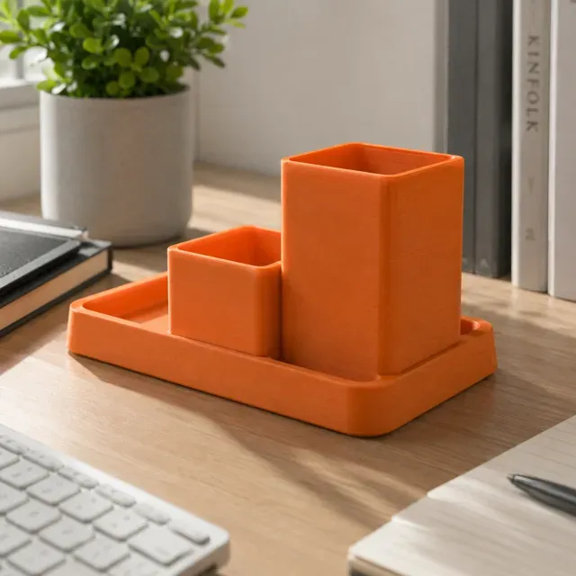 Modern Desk Organizer with Pen Holders & Tray — Фото 4 из 6