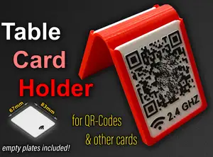 Table Card Holder with plates for QR-Codes