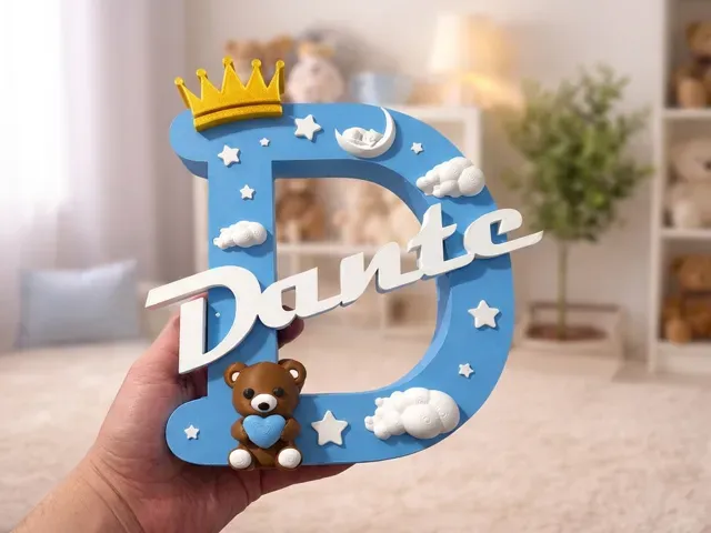 Letra Inicial D Decorada com Nome DANTE 