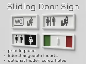 Sliding Door Sign with interchangeable inserts