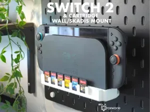 Switch 2 Dock & Cartridge Slots Wall/Skadis mount